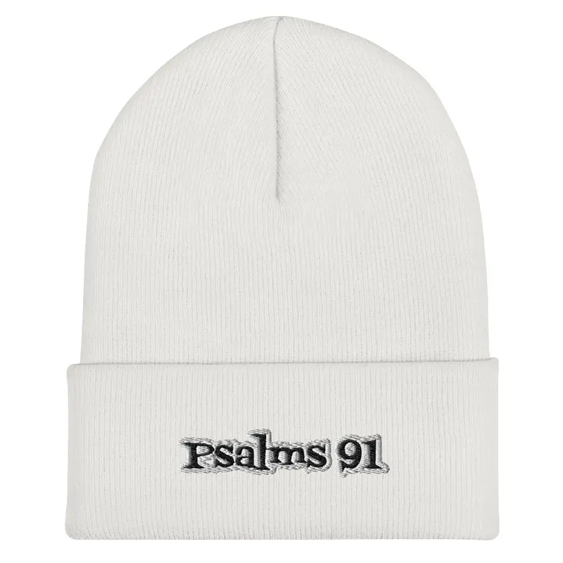 Psalms 91 Collection Beanie - White