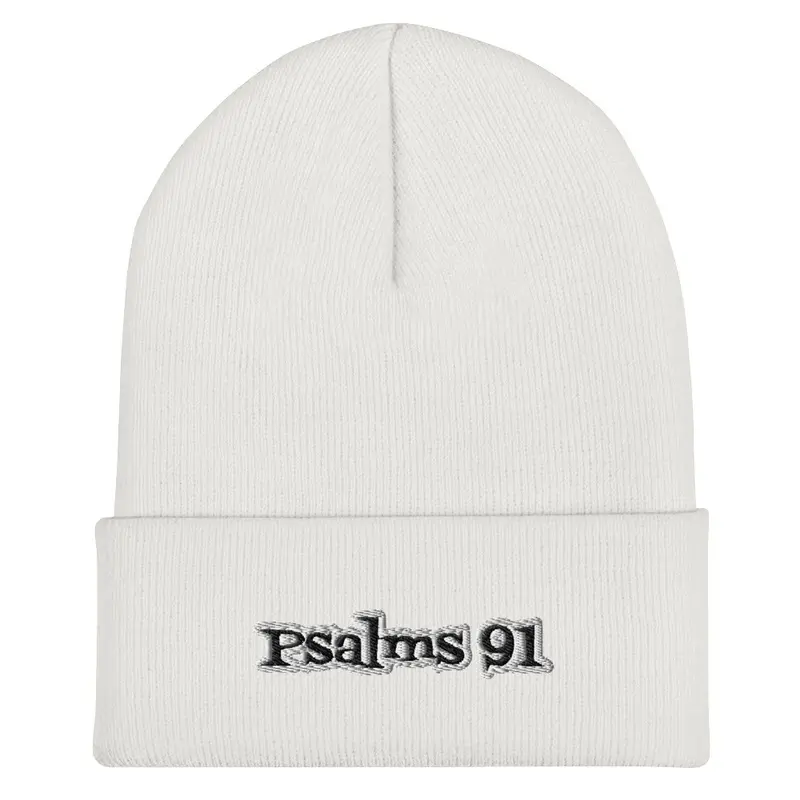 Psalms 91 Collection Beanie - White